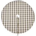 thumbnail image 2 of Fennco Styles Plaid Pom Pom Design 100% Pure Cotton Christmas Tree Skirt - Green 53" Round Holiday Tree Skirt for Home, Christmas Tree, Indoor Outdoor Decoration and Special Events, 2 of 3