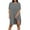 Grey, variant on Shirt And Shorts Set Women Stylish Daily Wear Short Sleeve Solid Plus Size Round Neck Long Shirt Shorts Set Summer Outfits For Women Beige M