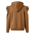 thumbnail image 4 of larppty Women's Trendy Puff Long Sleeve Drawstring Hoodies Trendy Fall Winter Casual Pullover Sweatshirts for Women 2025 (Brown, XL), 4 of 5