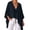 Black, variant on Womens Chiffon Blouses V Neck Bow Tie Front 3/4 Sleeve Summer Shirts Cute Tops Going Out Tops For Women