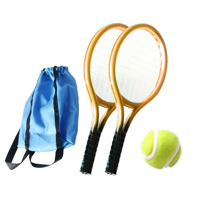 ZheElen Mini Tennis Racket and Ball Set Golden Crafts 1:12 Cake Tennis Topper Kit Miniature Golden 9x4cm