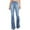 Light blue, variant on Women's High Waist Pocket Wide Leg Jeans Flared Skinny Button Trousers