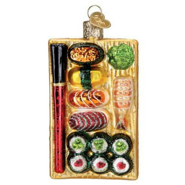 Adorno de Vidrio Soplo "Plato de Sushi de la Navidad del Viejo Mundo"