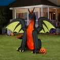 thumbnail image 3 of Airblown Inflatables 9FT Tall Animated Halloween Inflatable Dragon with Jack o' Lantern Pumpkin, 3 of 6