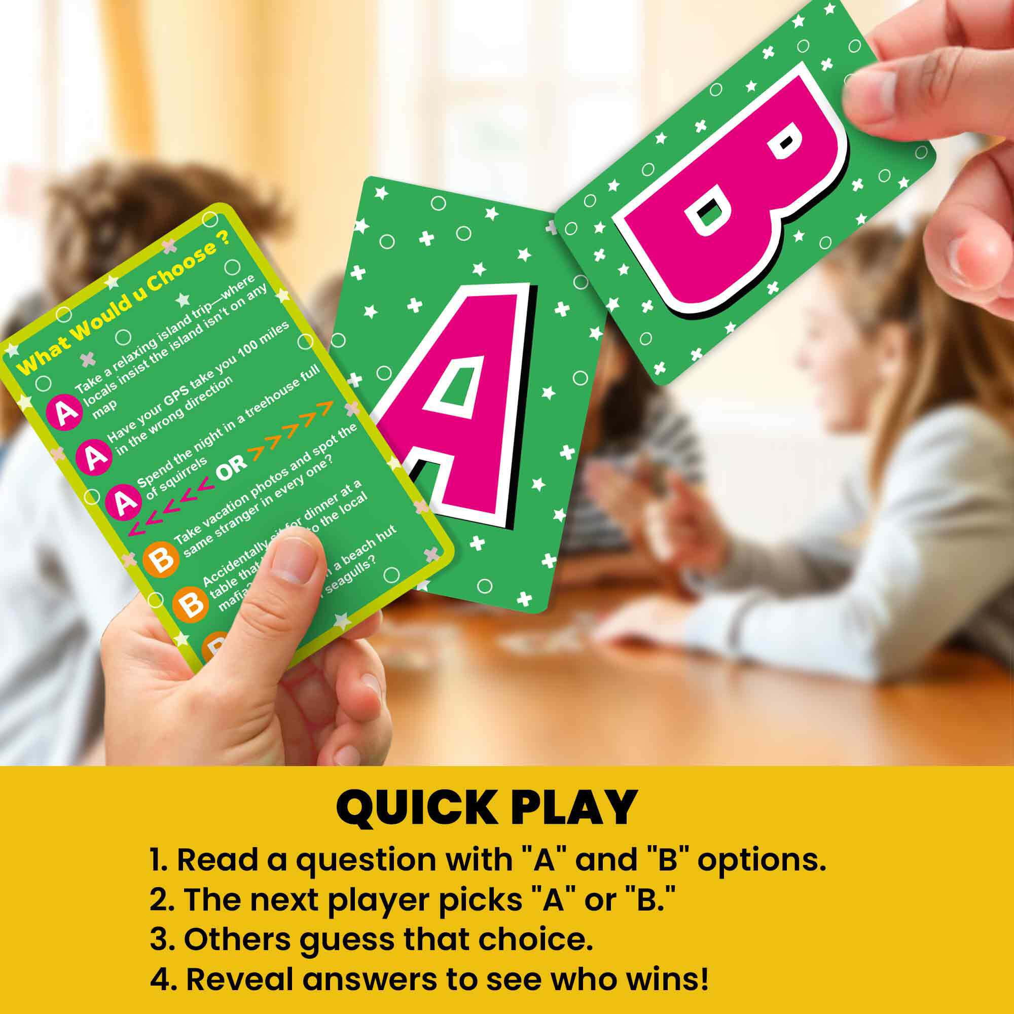 Quokka Card Game for Kids and Adults - What Would You Choose Challenge Funny Getaways Party Game - Hilarious Travel & Vacation Scenarios