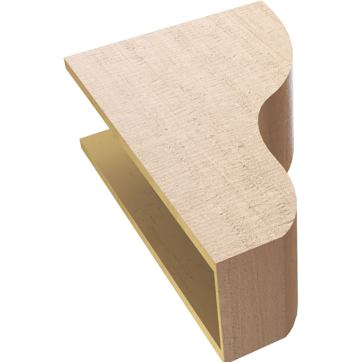 9"W x 18"D x 27"H Classic Greensboro Rough Cedar Woodgrain TimberThane Corbel, Primed Tan