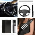 thumbnail image 5 of XYZCANDO American Flag Print Handbrake Cover Car Cushion Cover Steering Wheel Cover Armrest Cover Seat Belt Cover Keychain Fender Cover Lipstick Cover Trash Can Car Coasters Washable, 5 of 7