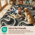 thumbnail image 4 of Design&I 8'x10' Washable Area Rug Extra Large Skid-Resistant Low Profile Abstract Asymmetrical Curves Bold Lines Crisp Lightweight Minimalist for Living Room, Family, 4 of 7