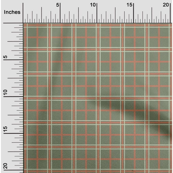 oneOone Organic Cotton Poplin Twill Fabric Tartan Check Printed Fabric 1 Yard 42 Inch Wide