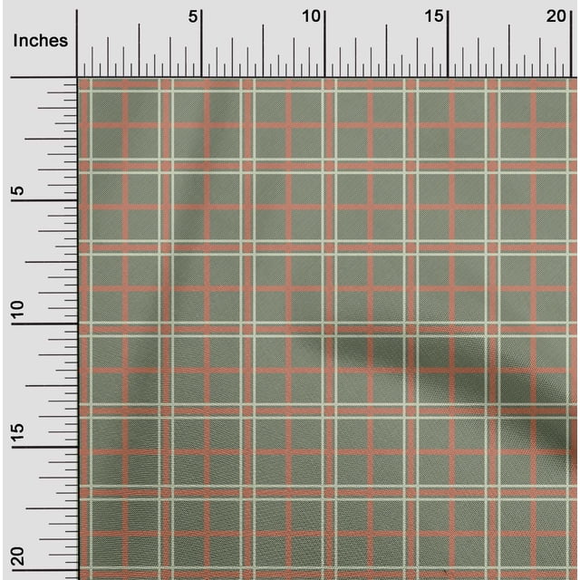 oneOone Silk Tabby Fabric Tartan Check Print Fabric By Yard 42 Inch Wide