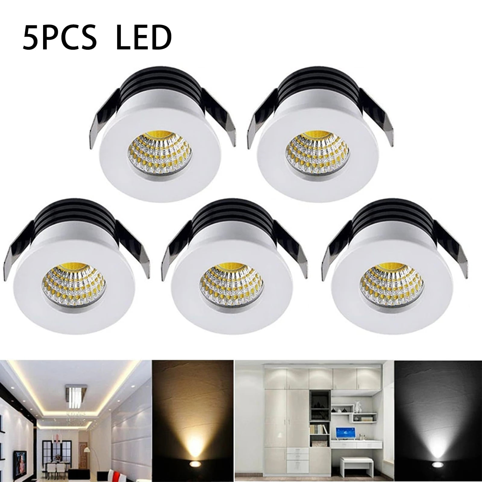 3W Mini Spotlight Lamp Ceiling Mounted LED Cabinet Downlight Ceiling Light Blub 
