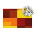 thumbnail image 4 of YFYANG Washable Heat-Resistant Placemats, 70% PVC/30% Polyester, Red Rectangular Art Kitchen Table Mat, 12" x 18" 6 Piece, 4 of 6