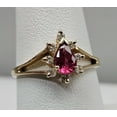 thumbnail image 2 of Rag Jewels 2.20 Ctw Pear Cut Pink Sapphire & Diamond Cocktail Wedding Engagement Ring 14K Yellow Gold Plated 925 Sterling Silver 925 Sterling Silver -10, 2 of 4