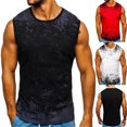 thumbnail image 4 of Txlixc Ropa deportiva de verano para hombres, chaleco o - neck sin mangas, blanco / rojo / negro Txlixc moda, 4 of 4