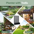 thumbnail image 7 of AwayHome 73"H x 47"W x 16"D Black Galvanized Metal Slatted Outdoor Privacy Planter Box with Trellis and Wheels, 7 of 7