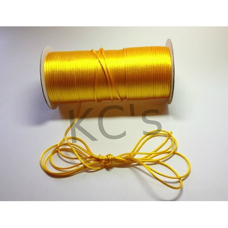 - 50 Yards - 2mm Light Gold Satin Rattail Cord Chinese/china Knot Rat Tail Jewelry Braid 100% Polyester