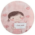 thumbnail image 3 of Happy Mother's Day Round Small Area Rug, Print Non Slip Washable Floor Mat, Soft Throw Rug for Living Room, Powder Room Entryway, Bathroom, Bedside, 3 of 6