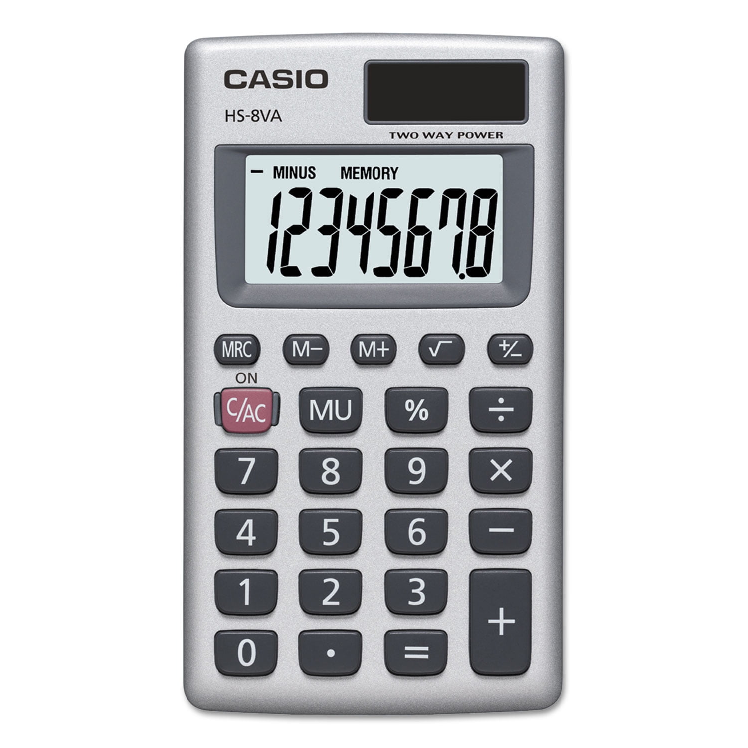 Calculatrice Casio SL300SV – Solaire Et Pile, 8 Chiffres, Cache Protection, Portable