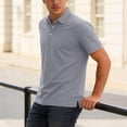 thumbnail image 5 of COSFO Solid Performance Polo Shirts for Men Casual Short Sleeve Waffle Classic T-Shirt Golf Loose Fit Collared Pullover Tops, 5 of 8