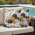 thumbnail image 4 of Blue Yellow Fall Outdoor Waterproof Pillow Covers, Pumpkins Maple Leaf Thanksgiving Decorative Square Throw Pillowcase Sofa Cushion Sham for Patio/Couch/Chair, 18"x18" 2 Pack, 4 of 8