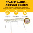 thumbnail image 4 of Colorful Flowers Table Cloths for 8 Foot Rectangle Tables, Spring Floral Leaves Botanical Gray Plaid Patio Waterproof Elastic Fitted Tablecloths, Washable Rectangular Table Cover for Camping, 4 of 8