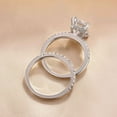 thumbnail image 2 of Kalapi Jewel 1.7 Ct Moissanite Engagement Ring Set for Women's - Exquisite Emerald Cut Ring Set - 14K White Gold Plated Ring Set - Beautiful Gift for Engagement or Birthday Celebration, 2 of 3