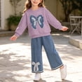 thumbnail image 5 of Cethrio Girls Cotton Outfit Sets, 2 Piece Long Sleeve Fall Casual Girls' Clothing Sets Purple Size 0-12 Months, 5 of 6