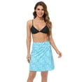 thumbnail image 5 of HDE Women's & Women's Plus Reversible Wrap Skirt Swim Coverup White/Teal Paisley M-L, 5 of 6