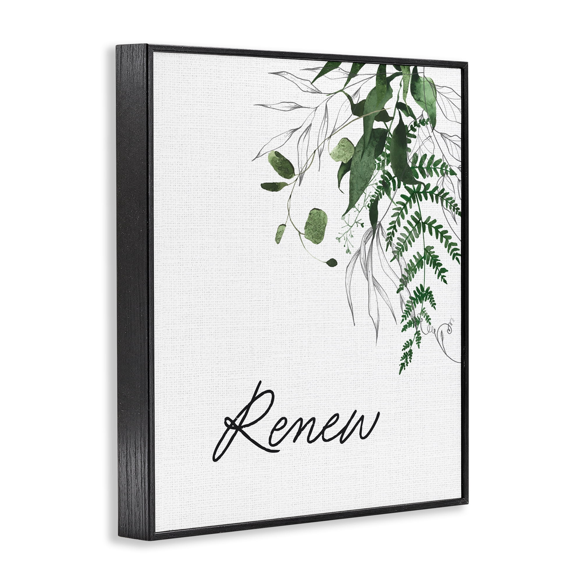 Renew Ferns & Botanicals Black Framed Giclee Art, design by Lettered and Lined