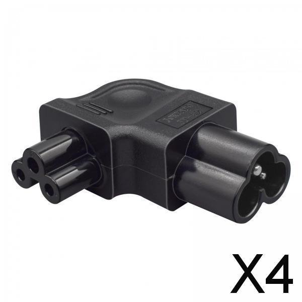 4x Adaptador de Corriente IEC320 C6 a IEC320 C5, 2,5 a, 250 V, Macho a Hembra, Enchufe de Conversión de Curva de , PVC para Chasis Pdu Ups 4 piezas