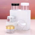thumbnail image 4 of Botella de crema transparente de 40 ml, botella de plástico PET de boca ancha con hombros rectos, tapa de aluminio de color natural, frasco de crema, cosméticos, botella vacía subenvasada, 4 of 6
