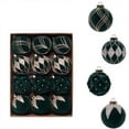 thumbnail image 6 of Flocked Christmas Ball Ornaments Set of 12, Textured Xmas Tree Baubles, Hanging Holiday Decorations for Tree Wreath Home Party Decor - Green, 6 of 7