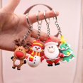 thumbnail image 2 of Christmas key chain, PVC lanyard Santa Claus Christmas tree reindeer snowman key ring Christmas decoration key decoration (multicolour 4pcs), 2 of 5