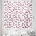 thumbnail image 1 of Donuts Tapestry, Delicious Tasty Glazed Sprinkles Sweets Bake in Pastel Monochrome Color Scheme, Fabric Wall Hanging Decor for Bedroom Living Room Dorm, 5 Sizes, White and Pink, by Ambesonne, 1 of 1