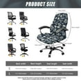 thumbnail image 6 of Renewold Palm Leaf Dark Blue Office Computer Chair Cover Non-slip Decorative Boss Rotating Office Chair Cover Desk Computer Chair Cover with Elastic Bottom, L, 6 of 7