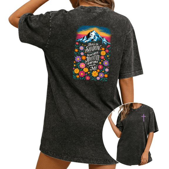 UNISHE Women's Christian Worship Graphic Vintage Washed Short Sleeve Shirt Relaxed Fit Colorful Top