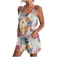thumbnail image 1 of Pantalones Cortos de Mujer Casual Suspender Impresión Pantalones Cortos de Bolsillo, Pantalones Cortos de Mujer con Bolsillos, 1 of 5