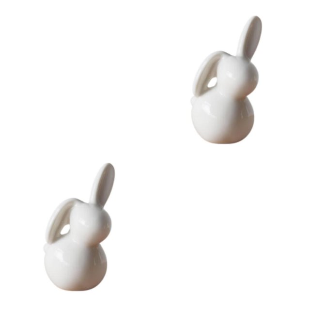 Monstrate Modern Ceramic Rabbit Figurine Easter Statue Crafts Bookcase Home Gift Decor 2piezas Tipo E