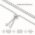 thumbnail image 6 of LOVE&LOVE Moissanite Tennis Bracelets for Women Adjustable 3MM Simulated Diamond Bracelet 18K White Gold Plated Silver Jewelry Gift for Her, 6 of 10