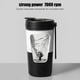 thumbnail image 3 of Taza mezcladora automática, recipiente giratorio transparente liviano para bebidas caseras Vasos Leche Café negro, 3 of 5