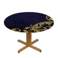 thumbnail image 3 of Orinice Gold Swirl Design Round Table Cover Stain Resistant Washable Indoor Outdoor Tablecloth Kitchen Dining Wedding Parties 100% Polyester Fiber 54-58, 3 of 8