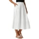 thumbnail image 4 of Falda midi acampanada con cintura elástica y bolsillos para mujer INSPIRE CHIC S blanca, 4 of 6