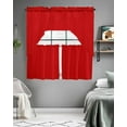 thumbnail image 5 of Christmas Red Kitchen Curtain and Valance Set 3 Pieces, Rod Pocket Short Tier Curtains 24 Inch Length, Modern Simple Xmas Red Backdrop Swag Topper Small Window Treatment for Cafe Bathroom Bedroom, 5 of 6