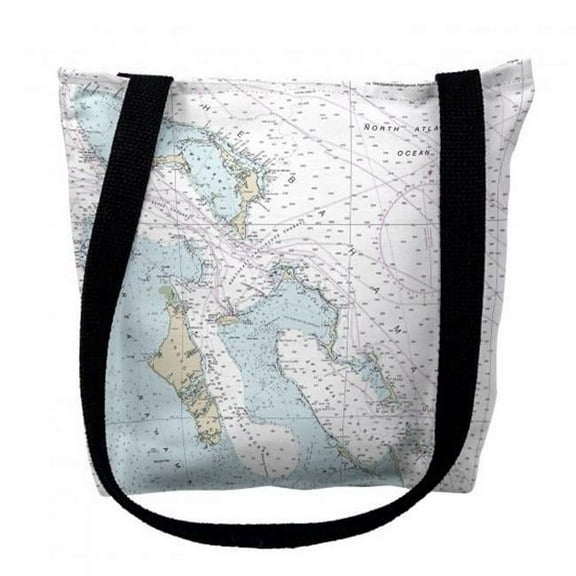 Bahamas Nautical Map Medium Tote Bag 16x16 - 16 inches x 16 inches
