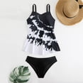 thumbnail image 4 of Womens High Neck Tankini Top Bathing Suit Tops Floral Tummy Control Tank Tops Swimsuits, 4 of 5