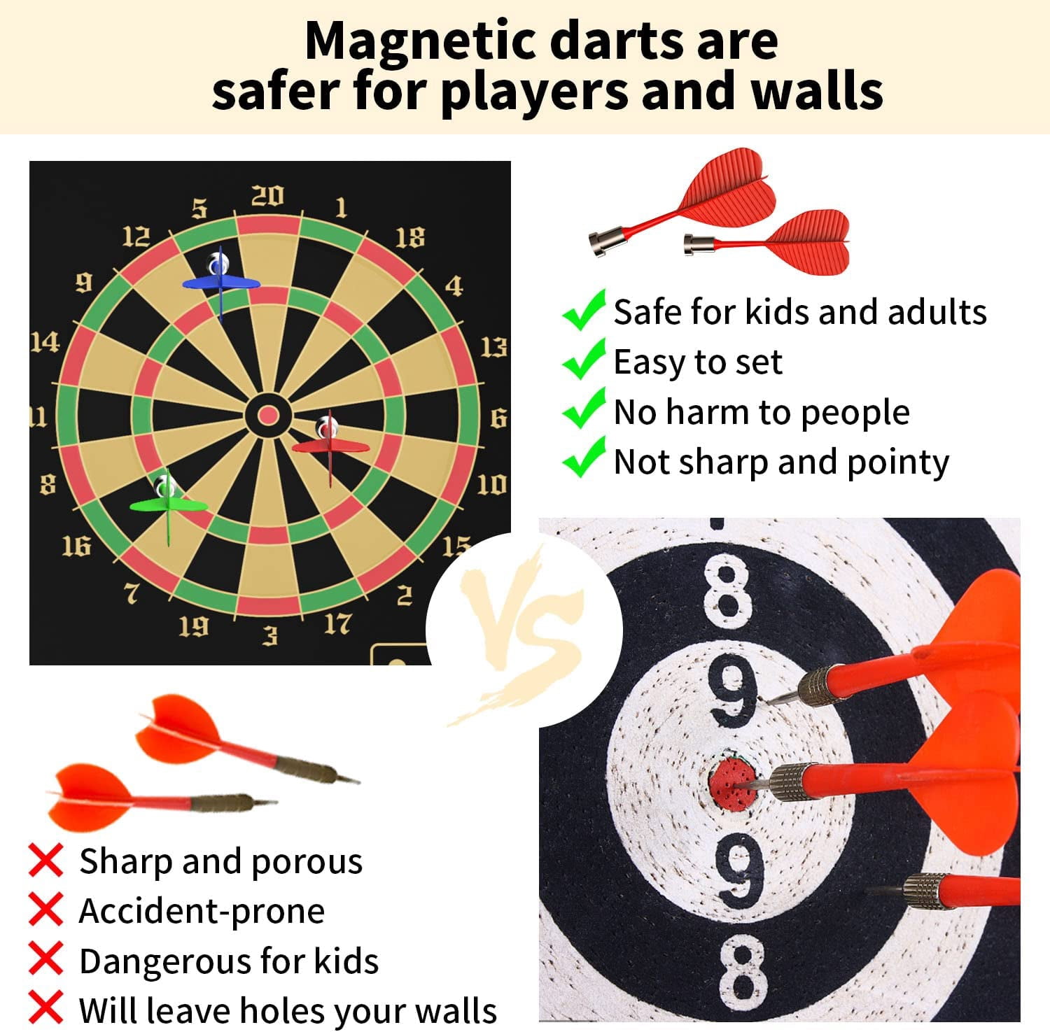 Magnetic Dart Board Outdoor Game for Kids with 12 Darts, Best Toys Gifts for Teenage Boys Girls Age 5 6 7 8 9 10 11 12 13 14 15 16 Years