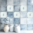 thumbnail image 5 of Mi Alma Peel & Stick Tiles - Floral Blue Vinyl Backsplash 12x12, 5 of 11
