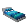 thumbnail image 2 of Ambesonne Nature Fitted Sheet & Pillow Sham Set, Sky Scenery Lake, Twin, Violet Blue, 2 of 2