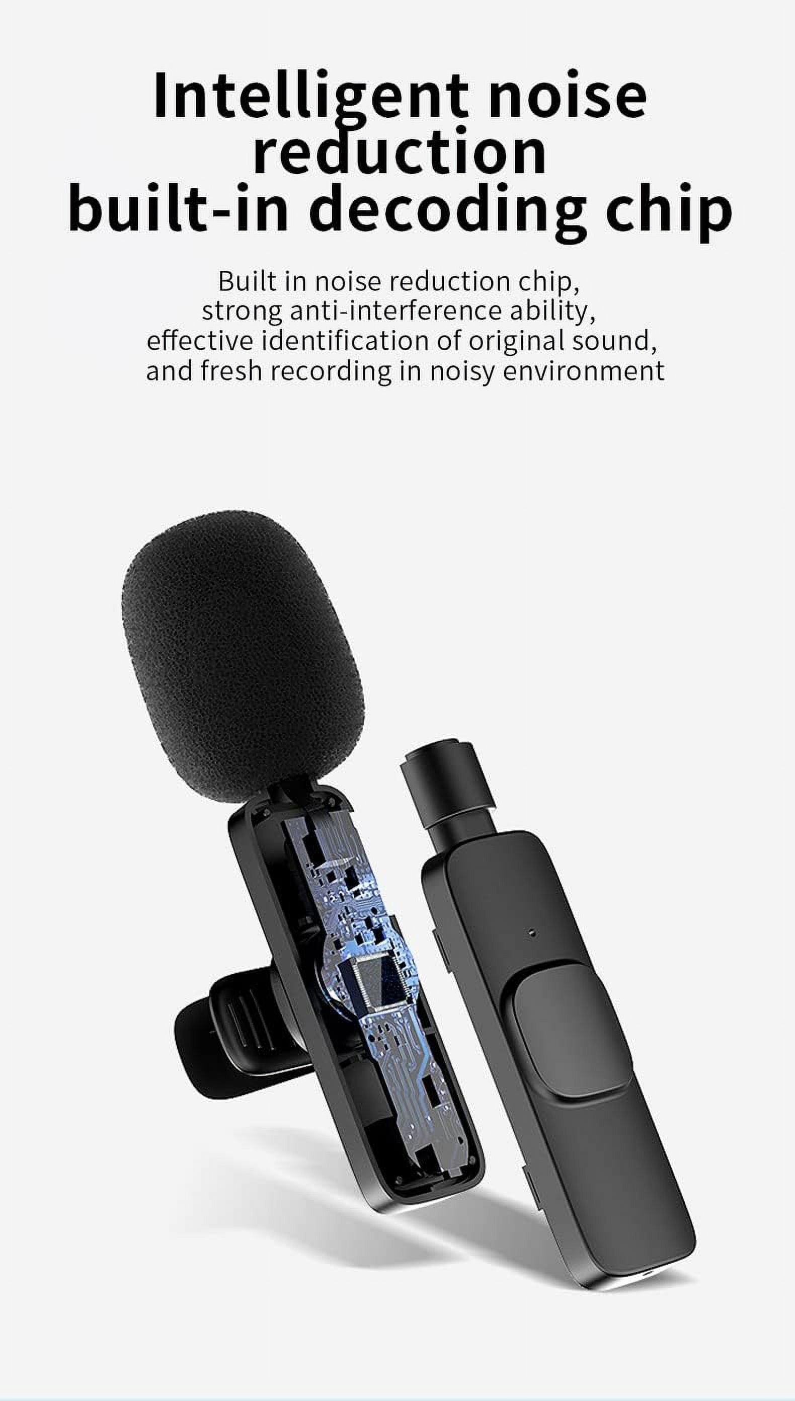 Tianle 2 Pack Wireless Lavalier Microphone for iPhone iPad, Wireless Mic Clip on Lapel Microphone for iPhone Laptop Video Recording, Live Stream, YouTube, Facebook, TikTok, Interview