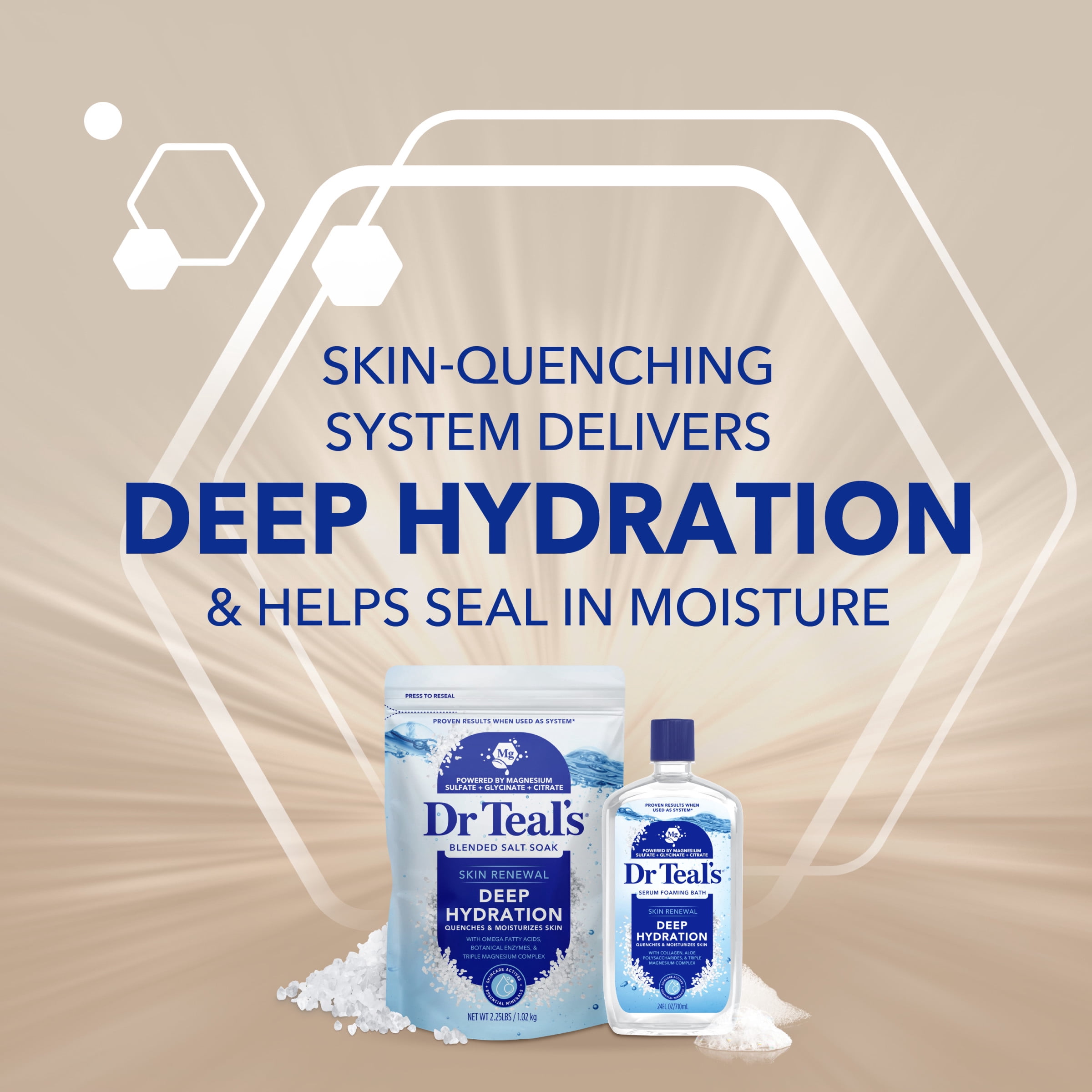 Dr Teal's Skin Renewal Deep Hydration Foaming Bath Serum, 24 fl oz